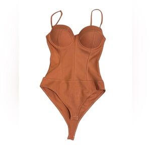 Haute Monde Women’s Pink Ribbed Body Suit Size M New with Tags